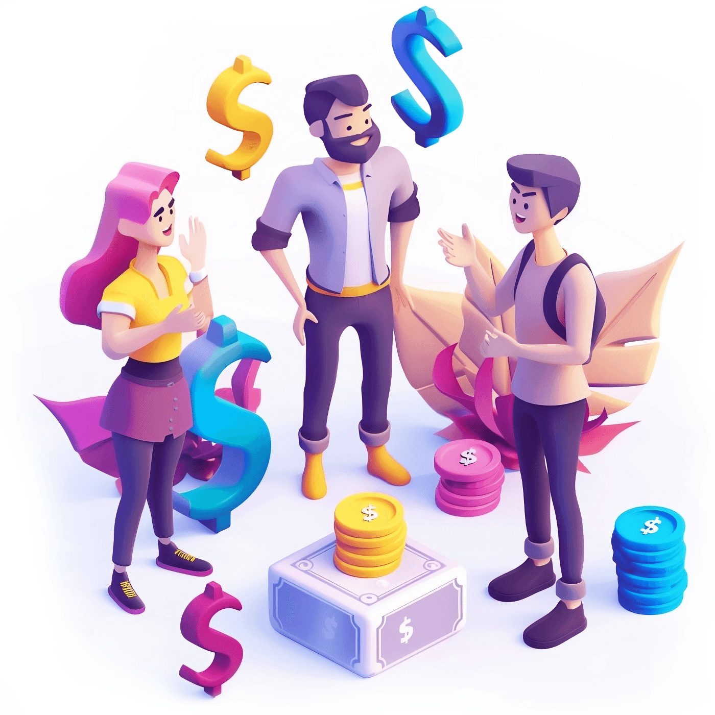 Friends talking about referrals